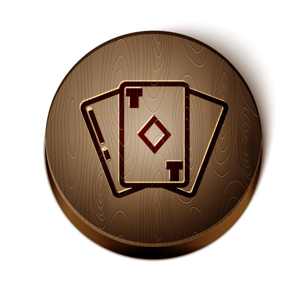 棕色线扑克牌与钻石符号图标图片下载