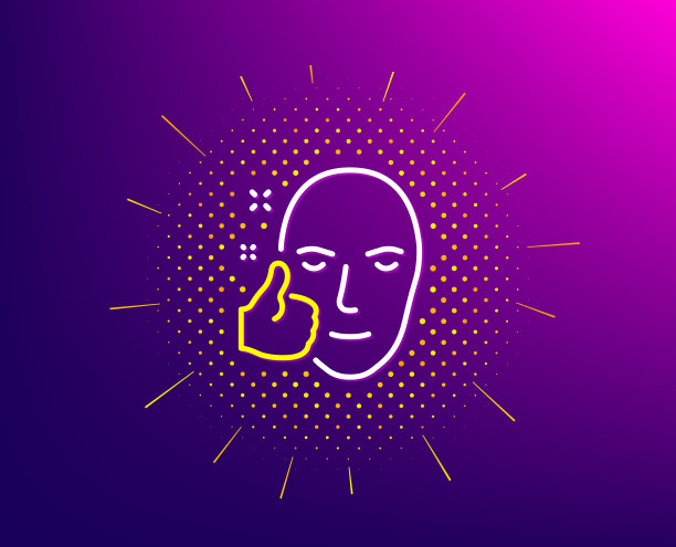 健康的面部皮肤线条图标良好的护理标志图片下载