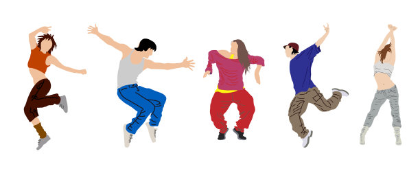 画跳舞的年轻人图片下载