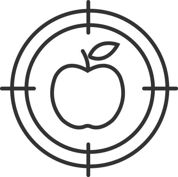 瞄准苹果的线性图标图片下载