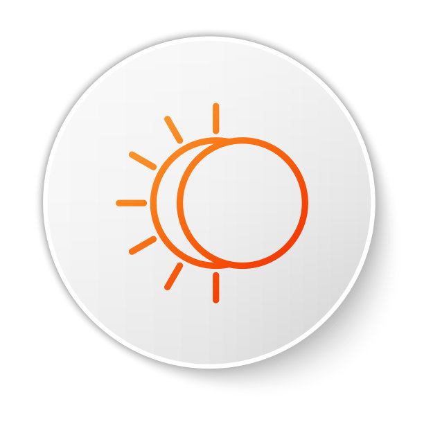 橙色线日食太阳图标孤立上图片下载