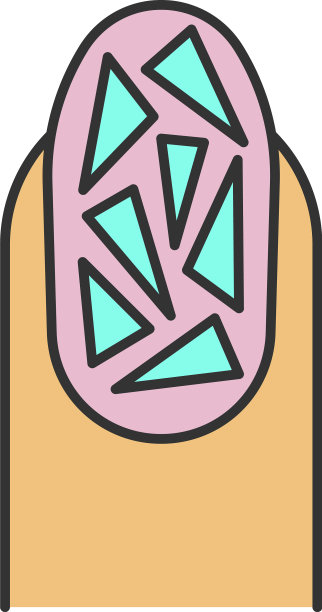 碎玻璃美甲颜色图标图片下载