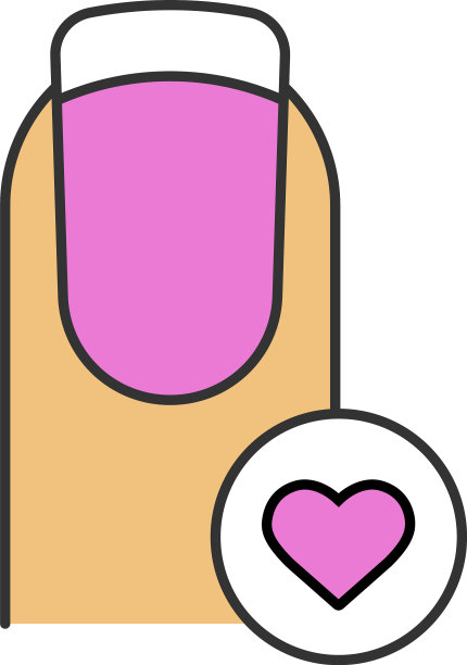 法式美甲与心形颜色图标图片下载