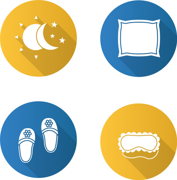 睡觉配件平面设计长阴影图片下载