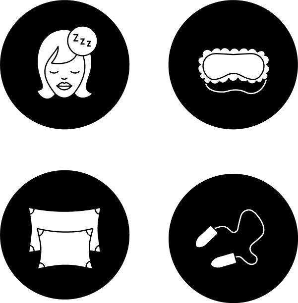 睡眠配件字形图标集图片下载