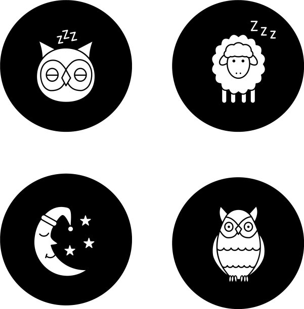 夜间字形图标集图片下载