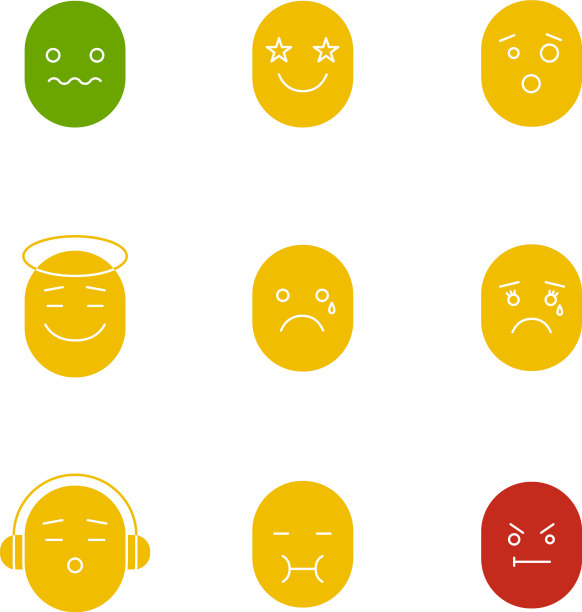 微笑字形颜色图标集图片下载