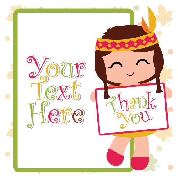 印卡通可爱的印度女孩带来感谢图片下载