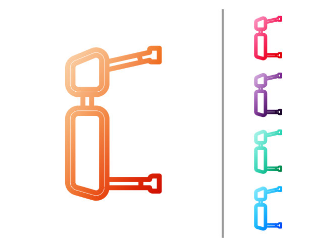 红色线卡车侧镜图标孤立在白色图片下载