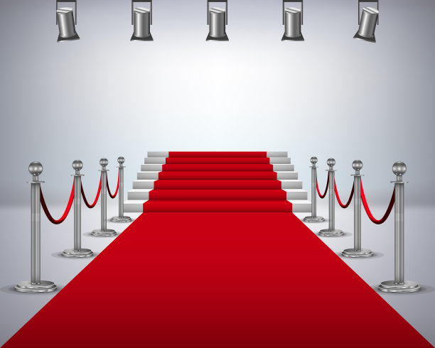 红地毯配白色楼梯图片下载