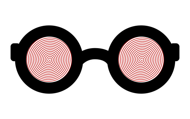 催眠眼镜孤立在白色背景上图片下载