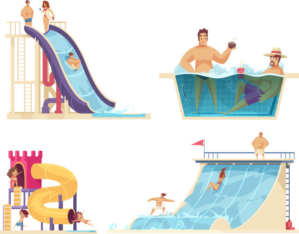 水上公园的概念构成图片下载