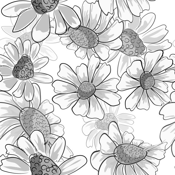 洋甘菊无缝花装饰设计图片下载