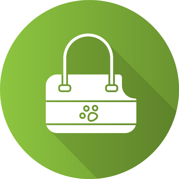 宠物袋载体扁平设计长影字形图片下载