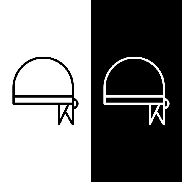 设定线海盗头巾头像孤立图片下载