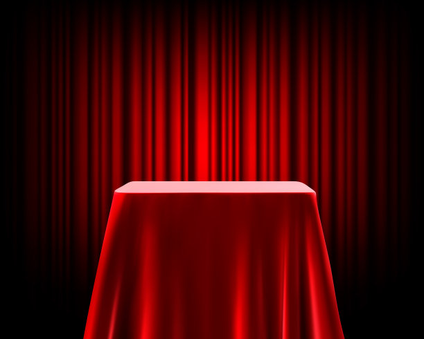 红色背景与底座图片下载