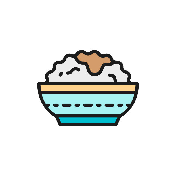 碗饭日式料理平色线图片下载