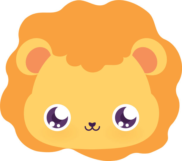 可爱的狮子卡通设计图片下载