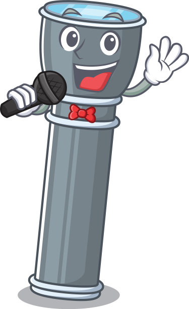 可爱的卡通唱歌手电卷轴图片下载