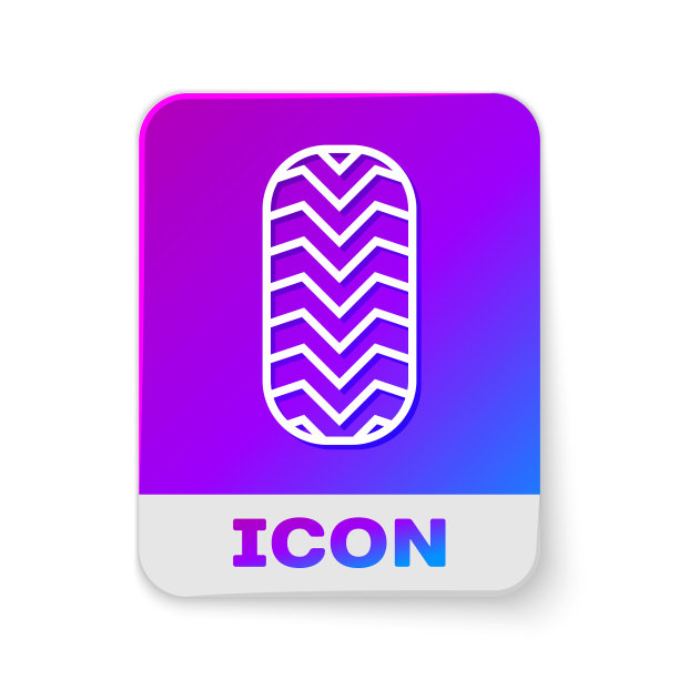 白色线汽车轮胎图标孤立在白色图片下载