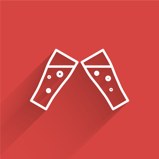 白线玻璃啤酒图标孤立与长图片下载