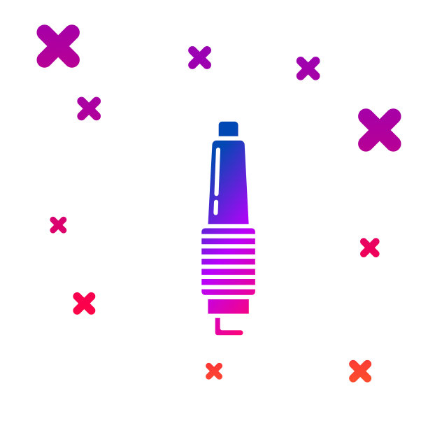 颜色汽车火花塞图标隔离在白色图片下载