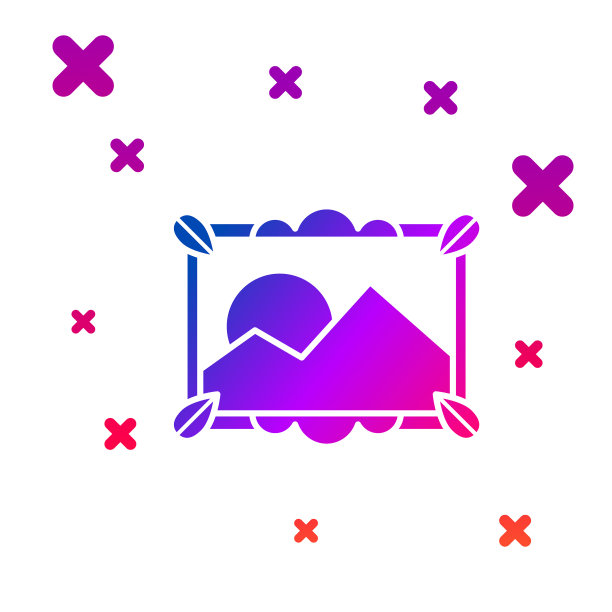 彩色图片风景图标孤立在白色图片下载