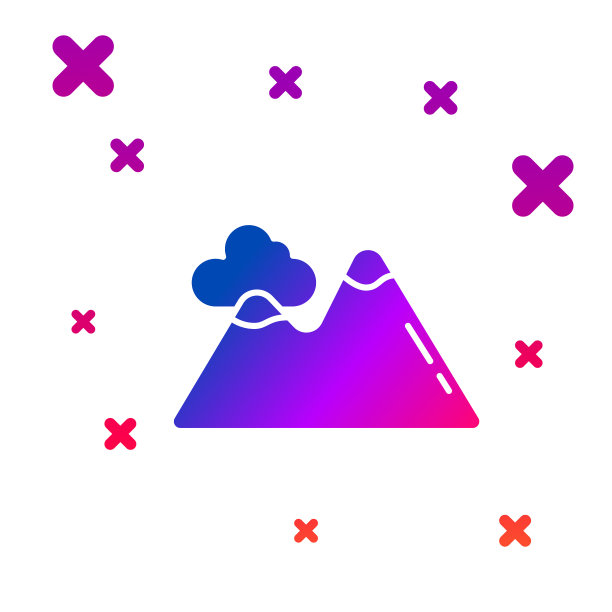 颜色山图标孤立在白色背景图片下载