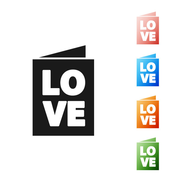 黑色情人节派对传单图标孤立图片下载