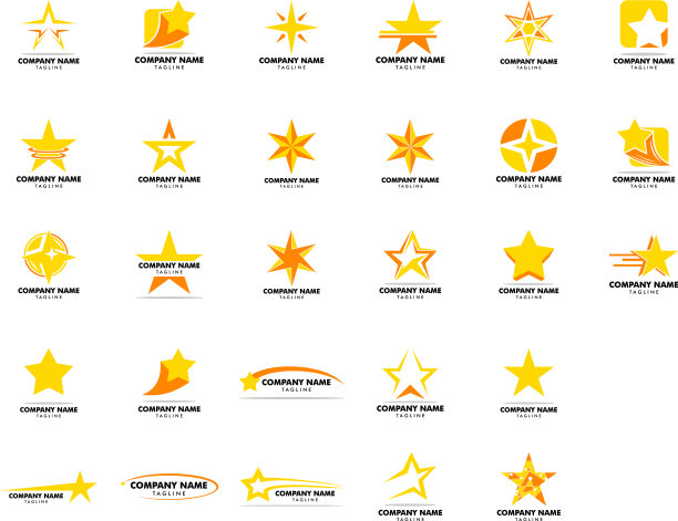 设置星形标志模板图标设计图片下载