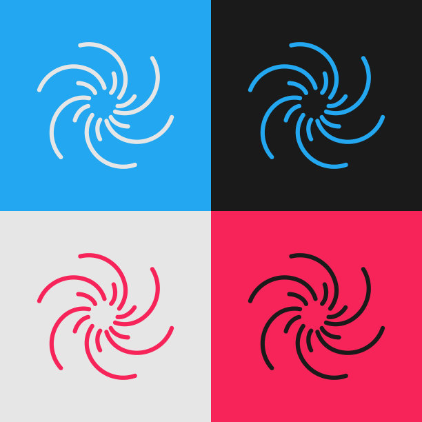 色线黑洞图标孤立于色上图片下载