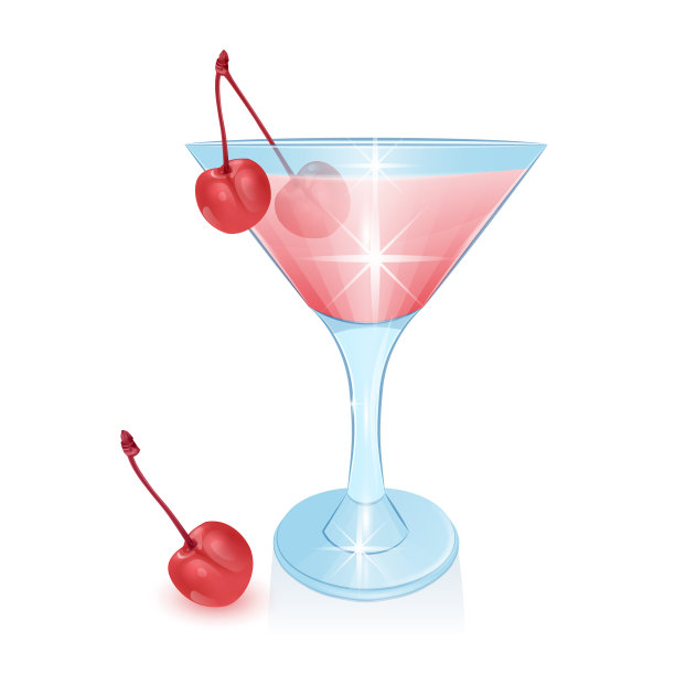 酒精鸡尾酒孤立在白酒上图片下载