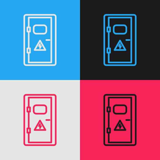 彩色线电器柜图标隔离上图片下载