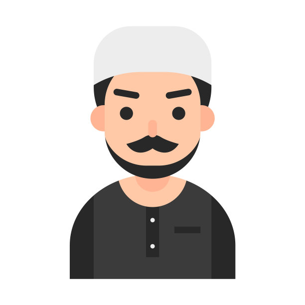 穆斯林头像穆斯林人的平面图标图片下载