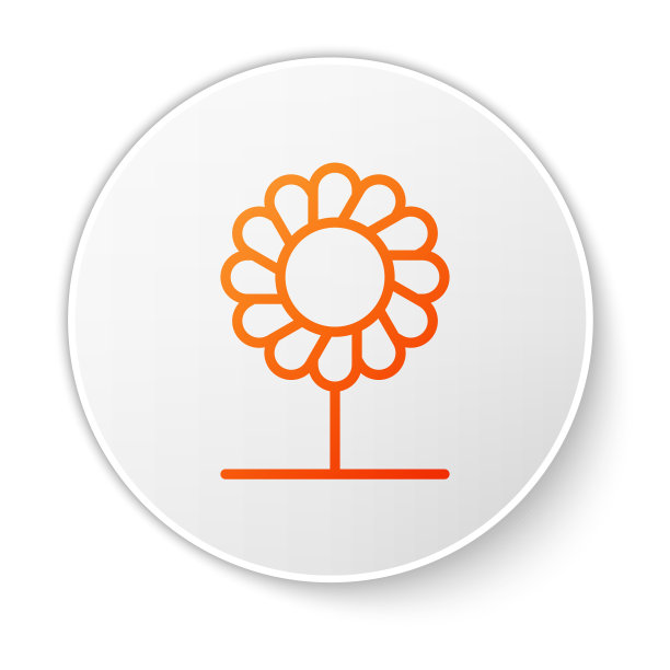 橙色线花图标孤立在白色图片下载