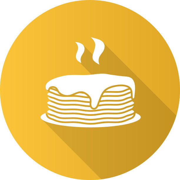 新鲜煎饼叠平设计长阴影图片下载
