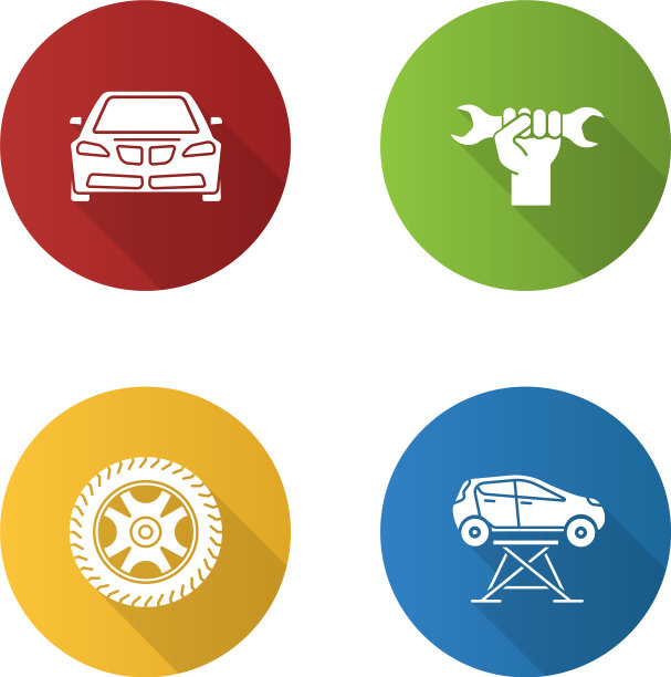 汽车车间平面设计长影字形图标图片下载