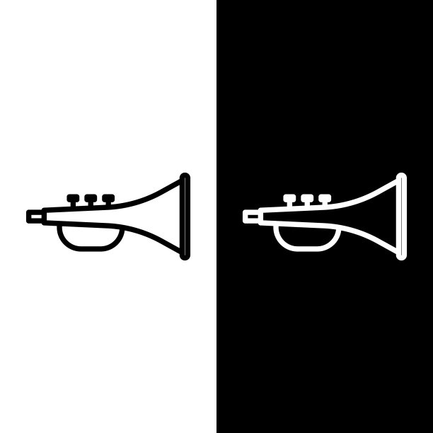 设置线乐器喇叭图标孤立图片下载