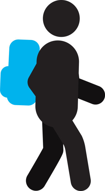 学生与背包剪影图标图片下载