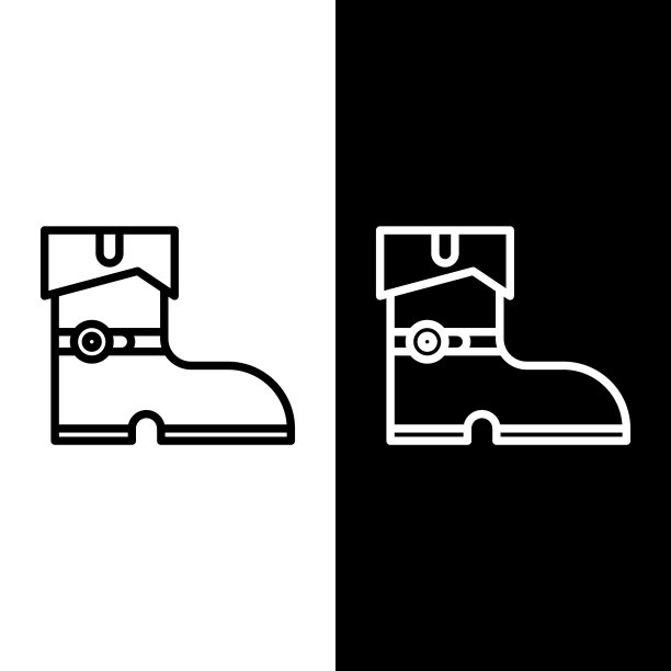 设置行皮革海盗靴图标隔离上图片下载