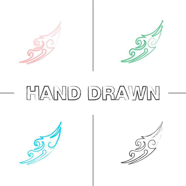 纹身图像手绘图标集图片下载