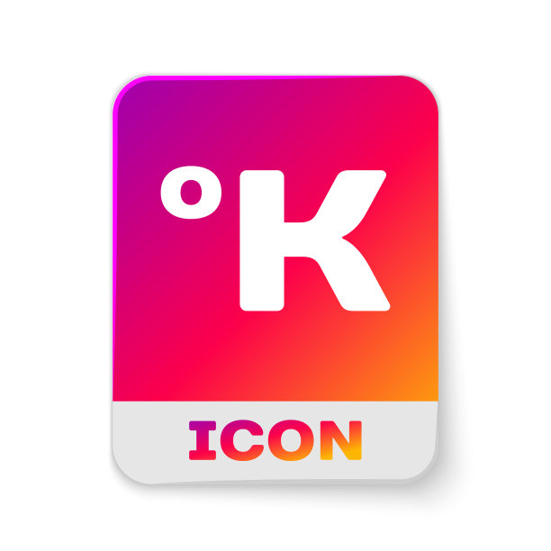 白色开尔文图标孤立在白色背景图片下载