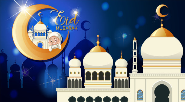 穆斯林开斋节穆巴拉克的背景设计图片下载