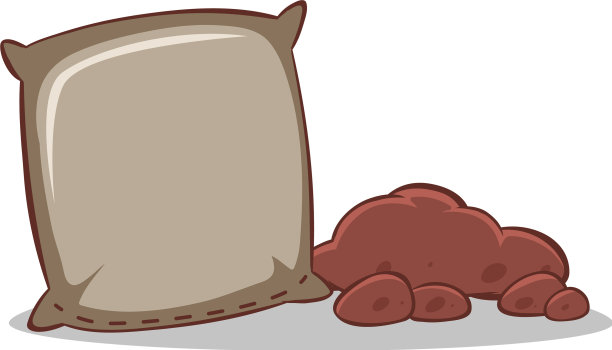 白色背景上的袋土图片下载