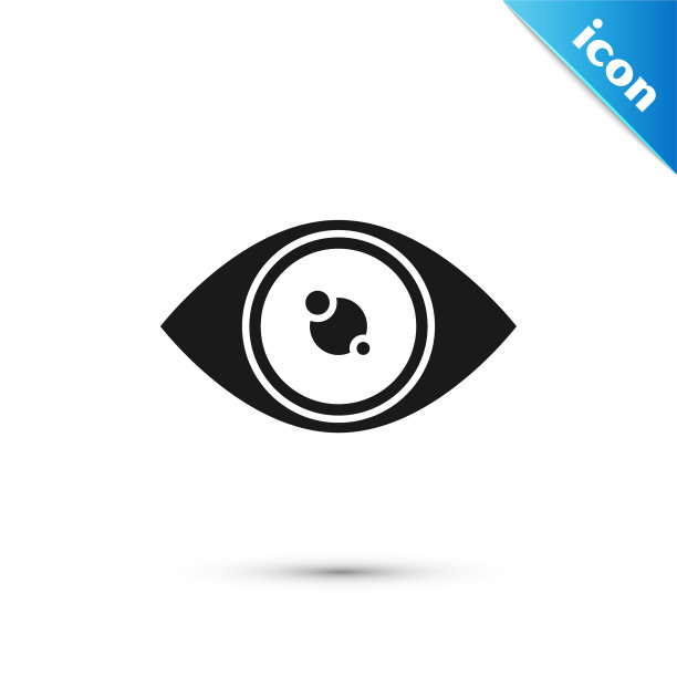 黑眼睛图标孤立在白色背景图片下载