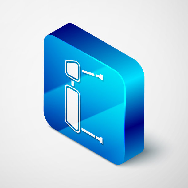 等距卡车侧镜图标孤立在白色图片下载