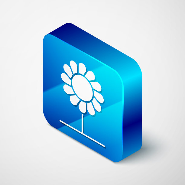 等距花图标孤立在白色背景图片下载