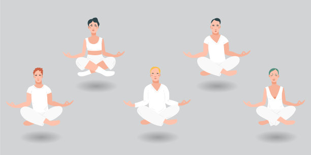 一群男女漂浮在空中图片下载