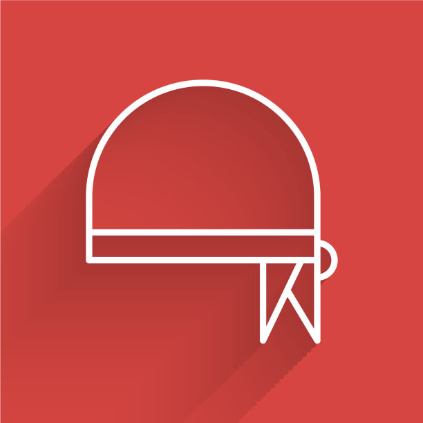 白线海盗头巾头像孤立图片下载