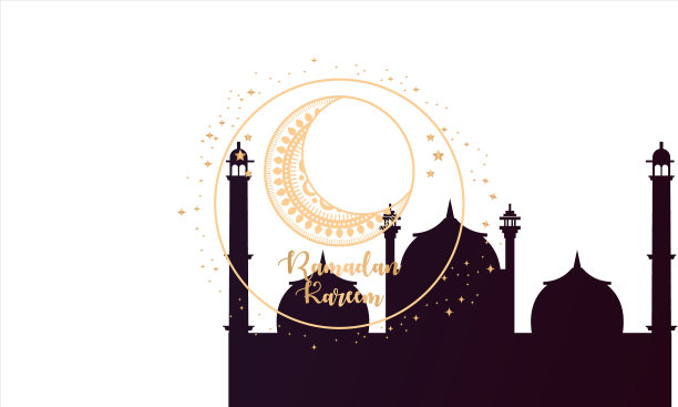 斋月卡里姆和穆巴拉克问候背景图片下载